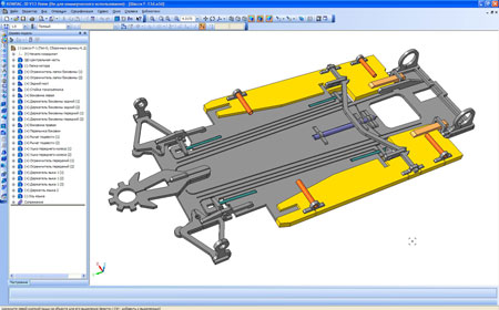 Модель шасси класса F1, спроектированная в КОМПАС-3D